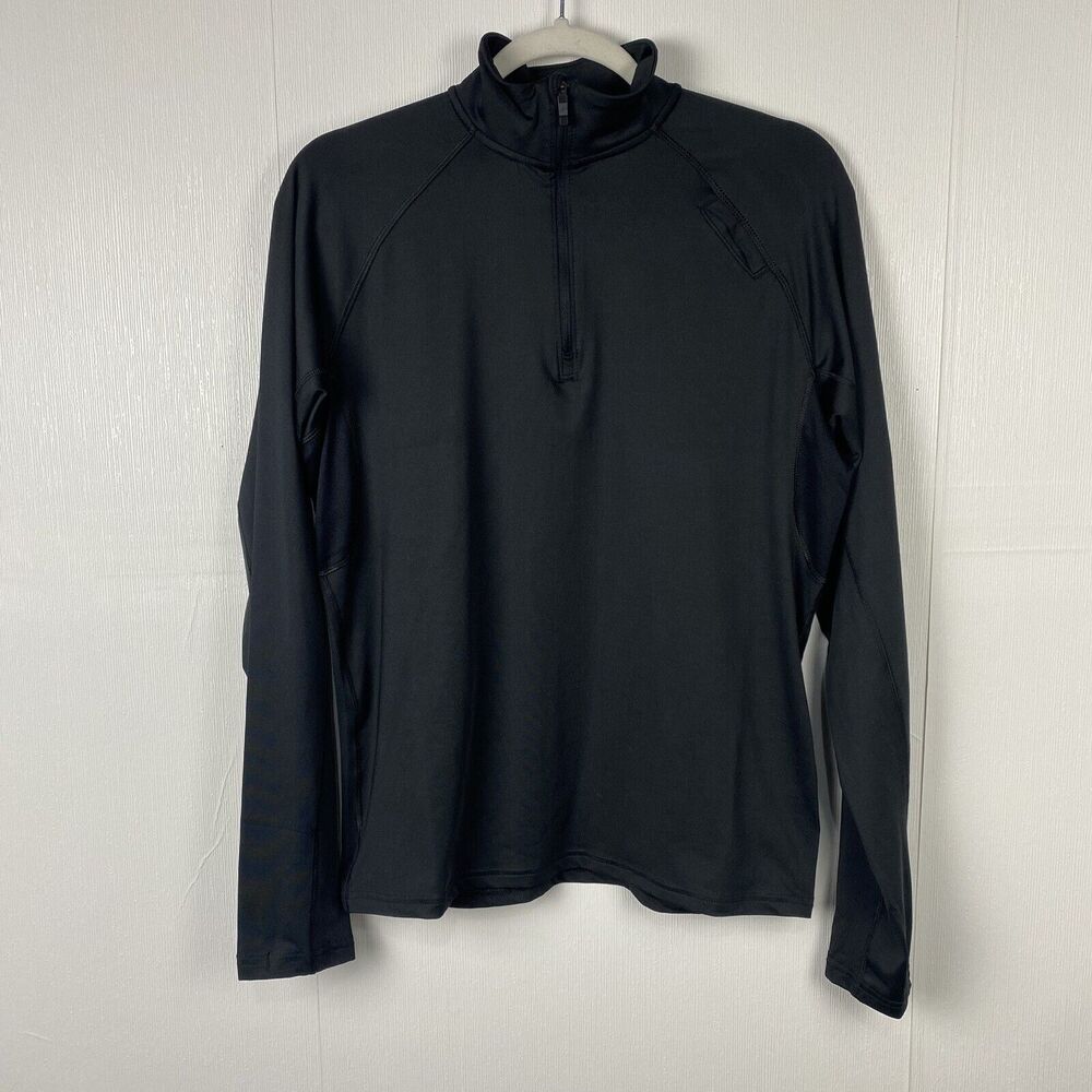 Brooks Woman’s Run Happy 1/4 Zip Black Long Sleeve Running Pullover Size Small
